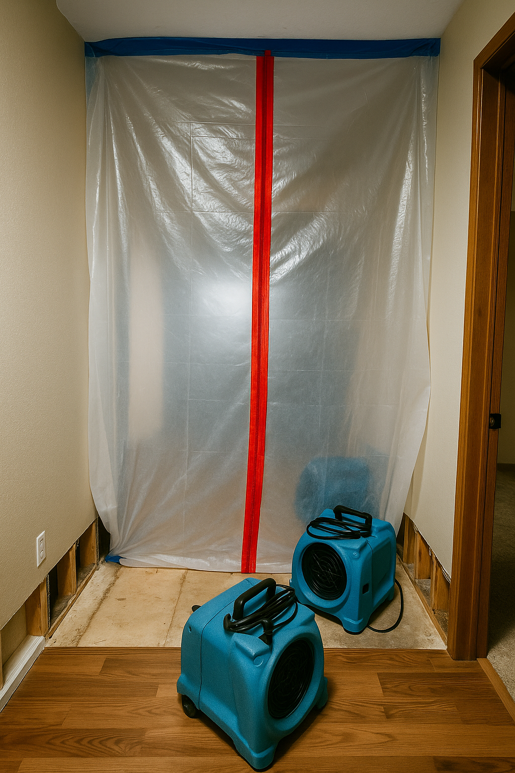 Plastic-sealed drying area
