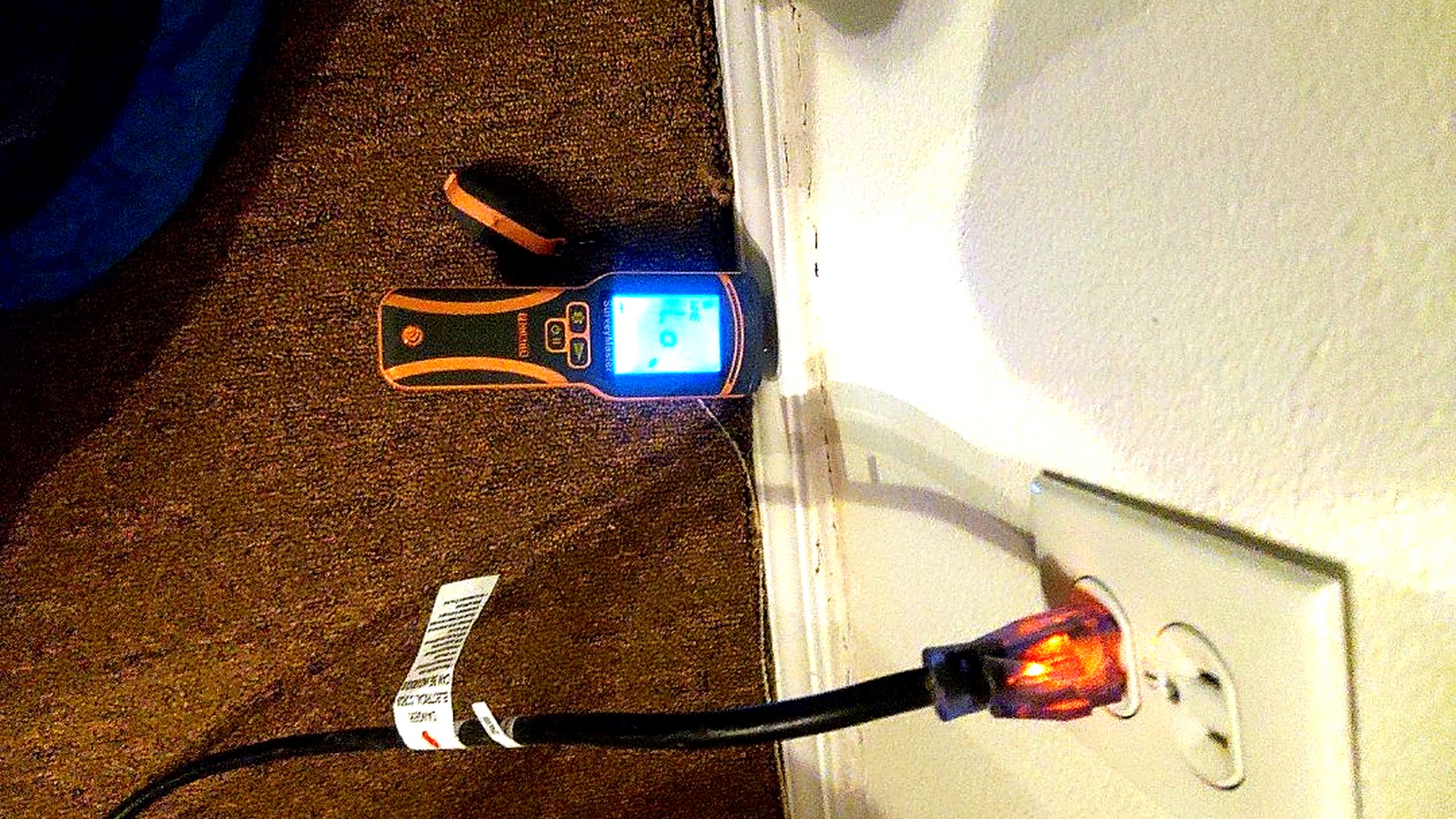 Near complete — LO moisture reading with live equipment power