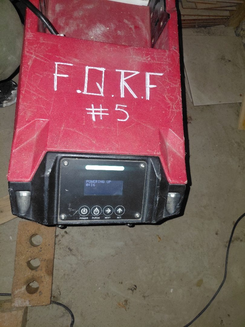 Equipment set — Phoenix dehumidifier (F.Q.R.F #5) powering up