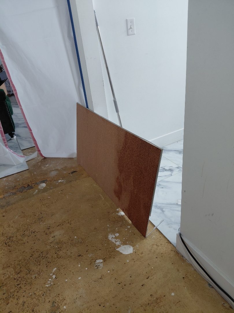 Containment — zippered doorway with flooring removed
